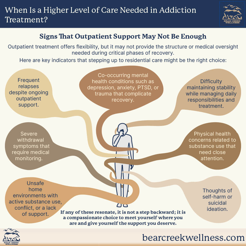 When Is a Higher Level of Care Needed in Addiction Treatment? Infographic